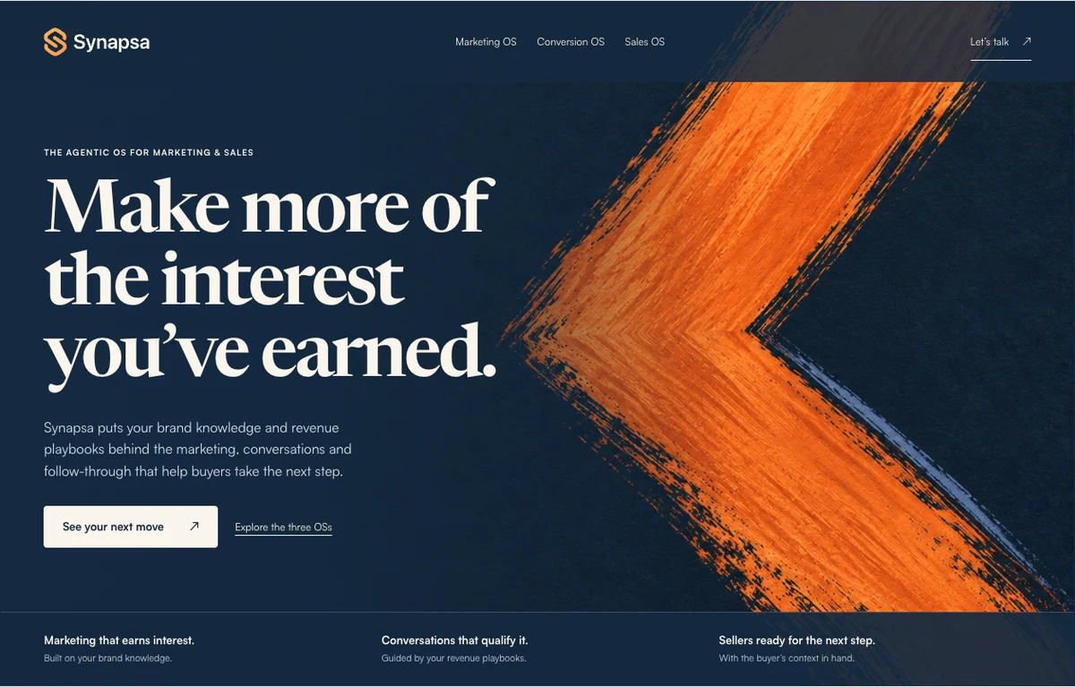 A Clear Hand homepage hero exploration: Brushwork, pigment and a more human mark.