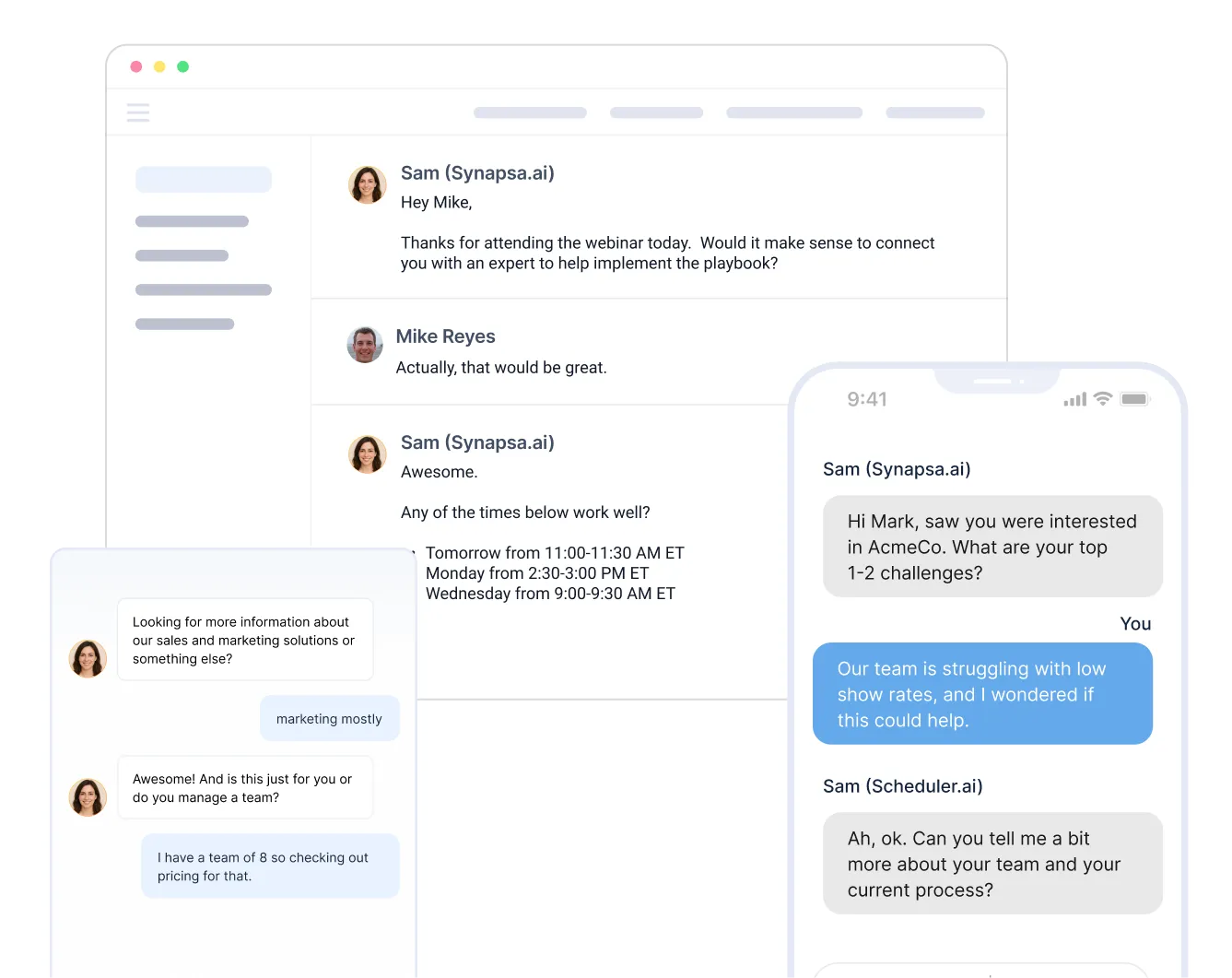 Engage over Webchat, Email, and SMS